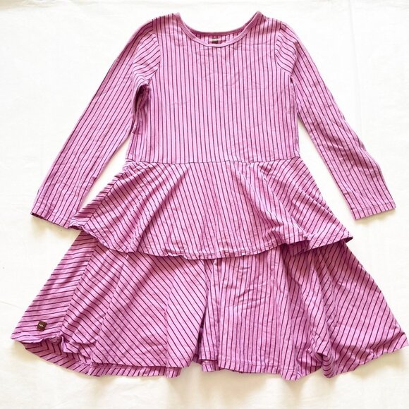 Tea Collection Other - Tea Collection Purple Striped Tiered Peplum Dress size 10